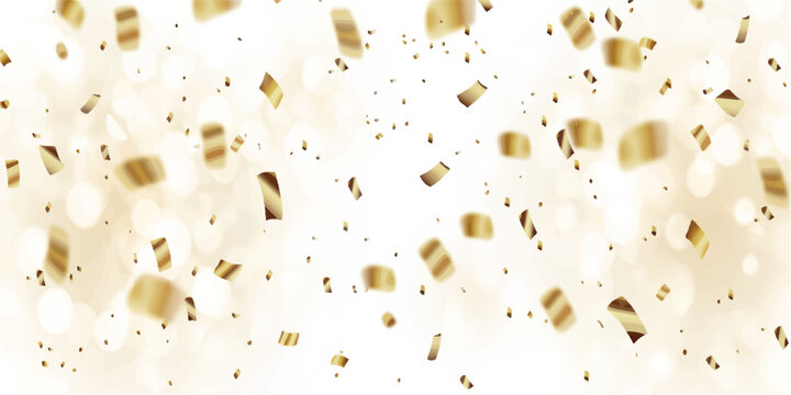 Gold confetti falling against a clean white background with confetti celebration metallic birthday background celebrating glamorous anniversary cheerful splendor glittering decoration