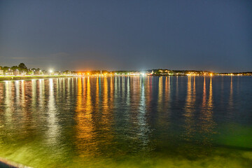 Fototapeta premium High tide at the beach at night