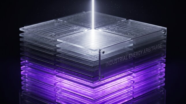 Behind the meter storage arbitrage for industrial energy 3D render
