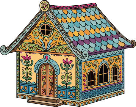 Colorful Decorative Small House Exterior.