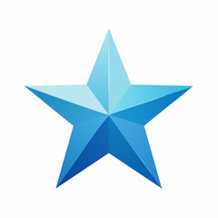 Obraz premium Modern Blue Star Icon with Geometric Facets and Subtle Gradients