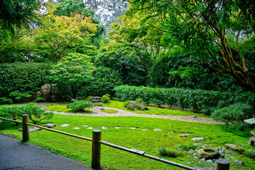 Fototapeta premium A partially shaded Japanese Tea Garden