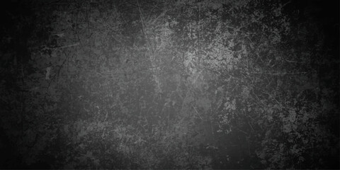 Fototapeta premium Dark Black and White Grunge Wall Texture Background with Vintage Concrete Surface