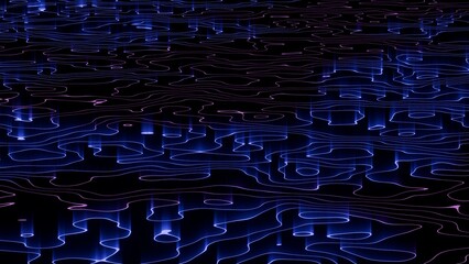 Fototapeta premium Blue Abstract Glitch Wave Lines On Black Digital Background 