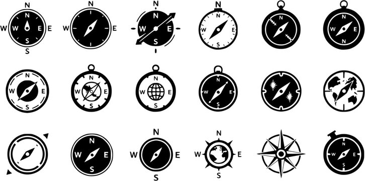 Compass navigation logo icon vector templates