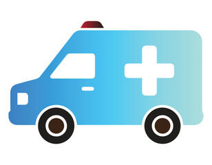 Fototapeta premium A blue ambulance with a white cross