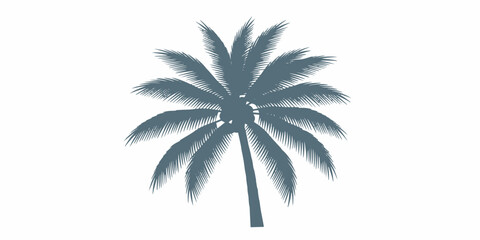 Obraz premium Tropical Palm Tree Silhouette Vector Illustration