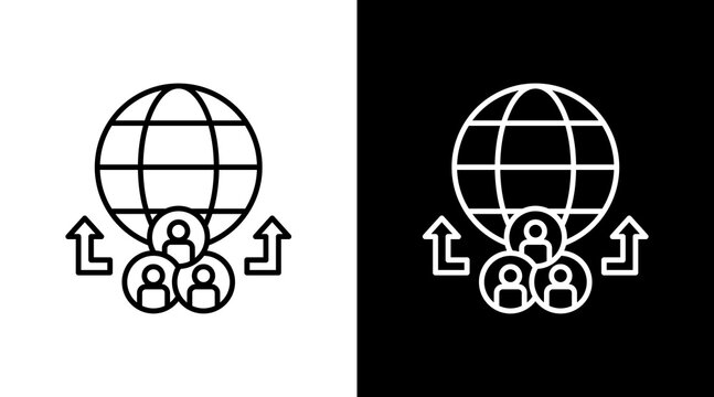 Community Engagement Outline White Icon Set Design