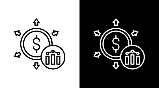 Market Expansion Outline White Icon Set Design
