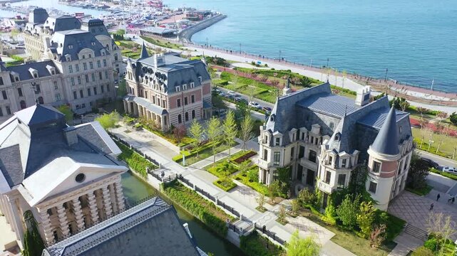 Aerial View of Huis Ten Bosch European Style Theme Park in Nagasaki in Huis Ten Bosch, Nagasaki, Japan