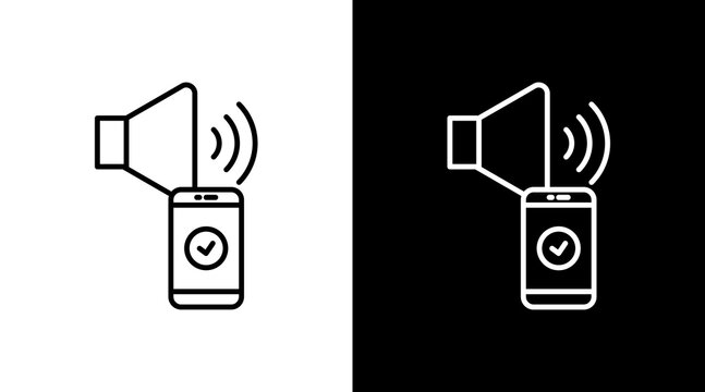 Speech Recognition Outline White Icon Set Design