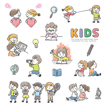 子供たちの色々なイラスト