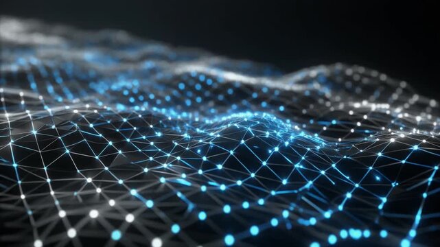 Abstract Digital Network and Edge Computing Data Nodes Background