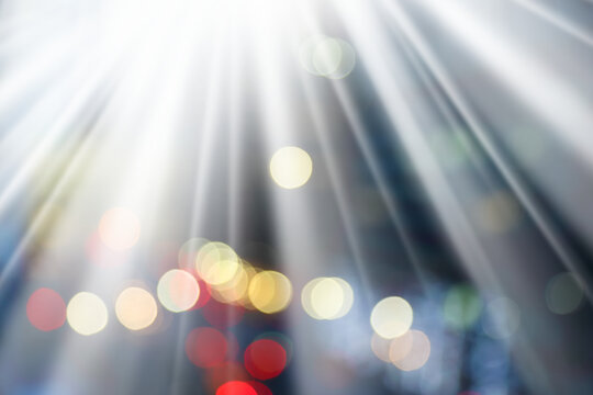 Colorful glowing city lights, Bokeh lights background