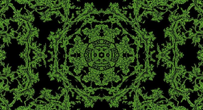 Symmetrical Green Thorns Mandala