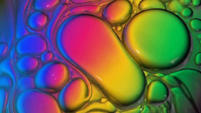 Colorful oil droplets on water surface.