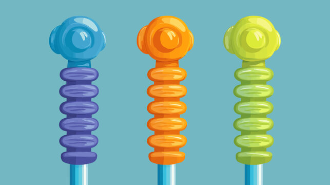 Colorful baby teething toys with spiral design and rounded tops