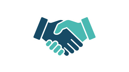 Obraz premium Two hands shaking in a business deal agreement partnership handshake icon