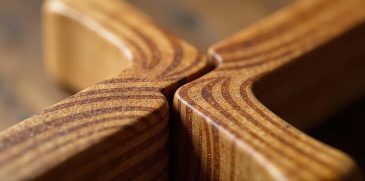 Close-up rubberwood finger joint, rich texture , rubberwood, woodworking