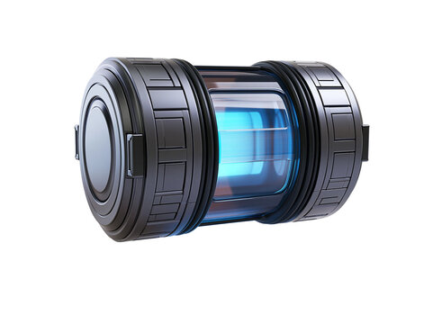 Sci Fi Industrial Battery Cell Power Module Transparent Background 3D Render