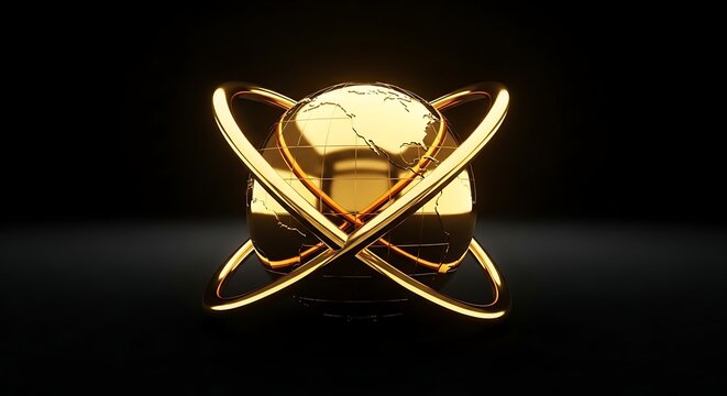 Golden ring with large gemstone jewelry.