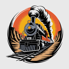 Vintage Steam Locomotive Train Engine Front. © Bay
