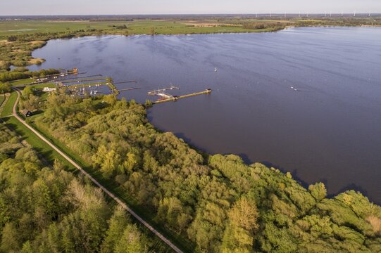 Olga harbour on Lake D&uuml;mmer, Oldenburg M&uuml;nsterland, D&uuml;mmerlohhausen, Lower Saxony, Germany
