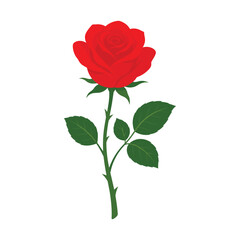 Obraz premium Red rose flower icon vector illustration. flat design. simple style for poster.