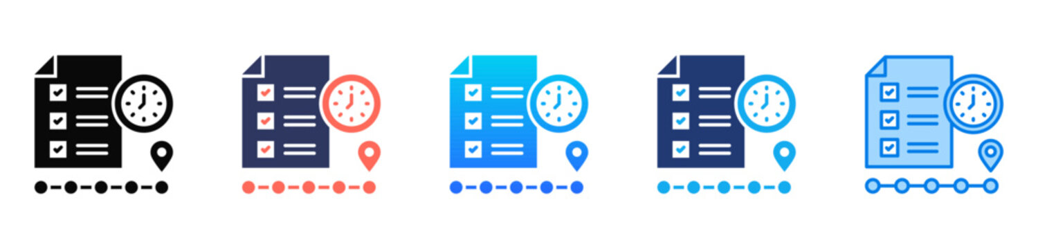 Task Timeline icon sheet multiple style collection