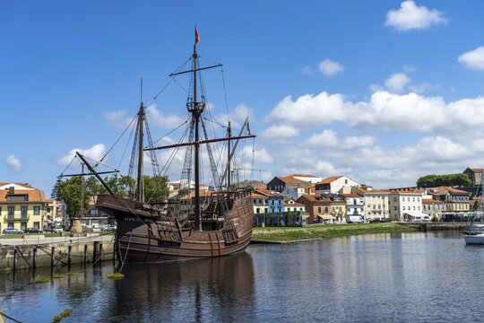 Replica of a 16th century caravel in Vila do Conde, Portugal