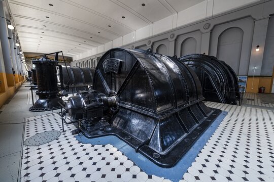 Old turbines in the Hydroelectric power station Unesco world heritage Industrial site Rjukan-Notodden, Norway