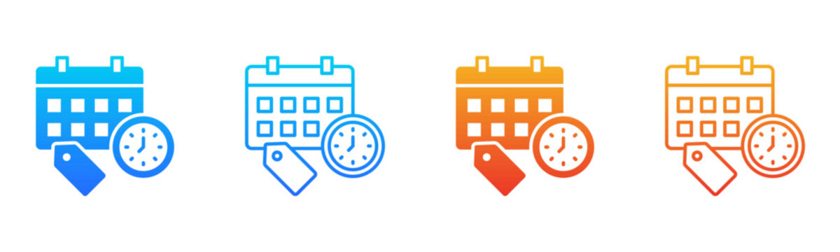 Due Dates icon sheet multiple style collection
