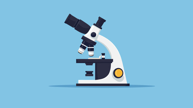 Illustration of a traditional light microscope with adjustable knobs
