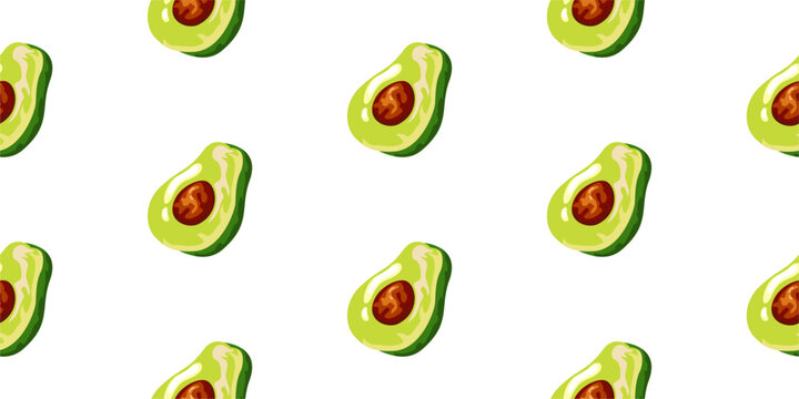 Avocado seamless pattern background. avocado pattern illustration. Pattern of avocado slice seamless background vector illustration. Avocado wallpaper