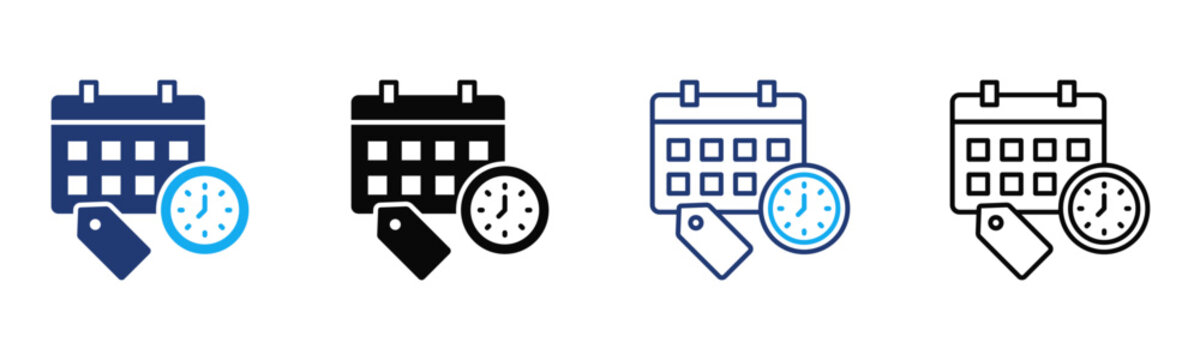 Due Dates icon sheet multiple style collection