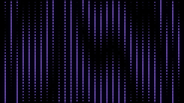 Purple Digital Code Columns Falling On Black Cyber Matrix Background
