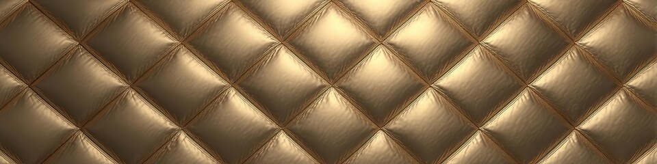 Obraz premium Luxurious Quilted Leather Texture Golden Diamond Pattern