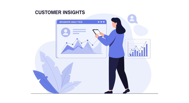 Customer Behavior Analytics: Woman Analyzing Data on Tablet