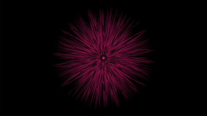 Fototapeta premium Vibrant pink abstract explosion on black background