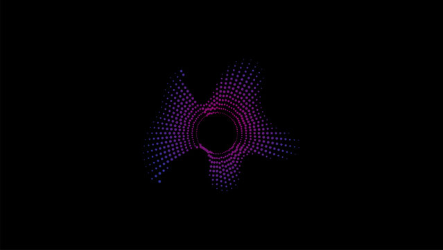 Abstract circular sound wave equalizer shape