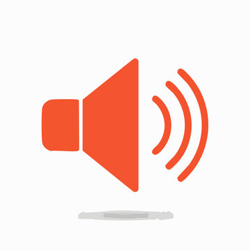 Orange speaker icon with sound waves