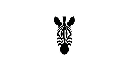 Fototapeta premium Graphic illustration of a zebras head against a plain white backdrop