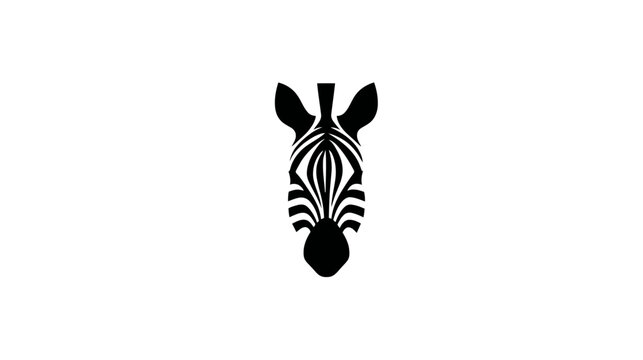 Graphic illustration of a zebras head against a plain white backdrop