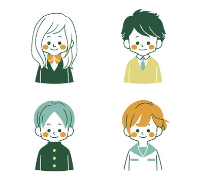 制服姿の学生達