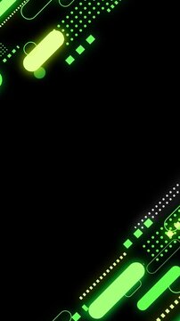 スライドする縦長（9:16）緑色のミニマルループ背景動画 / Minimal Neon Green Geometric Sliding Vertical 9:16 Loop Background