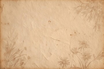 Fototapeta premium Vintage Paper Texture with Botanical Elements for Design