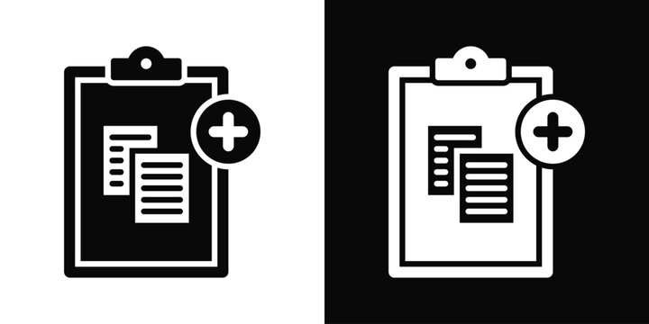 Task Template Icon In Black And White Background Style.