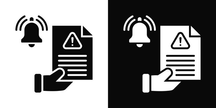 Task Alerts Icon In Black And White Background Style.