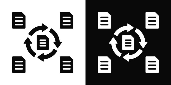 Recurring Tasks Icon In Black And White Background Style.