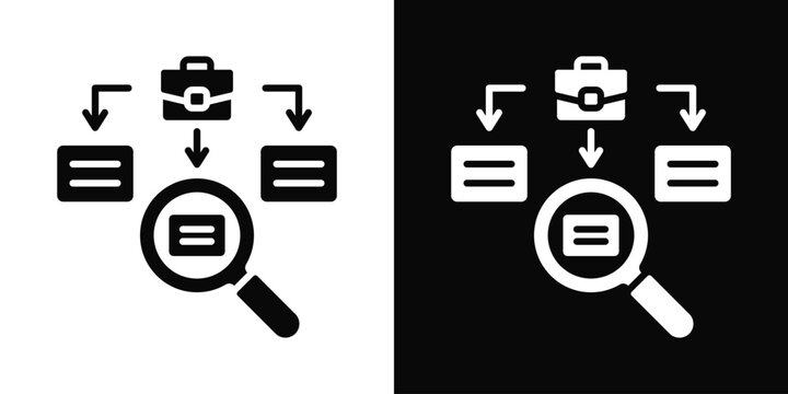 Work Tracking Icon In Black And White Background Style.